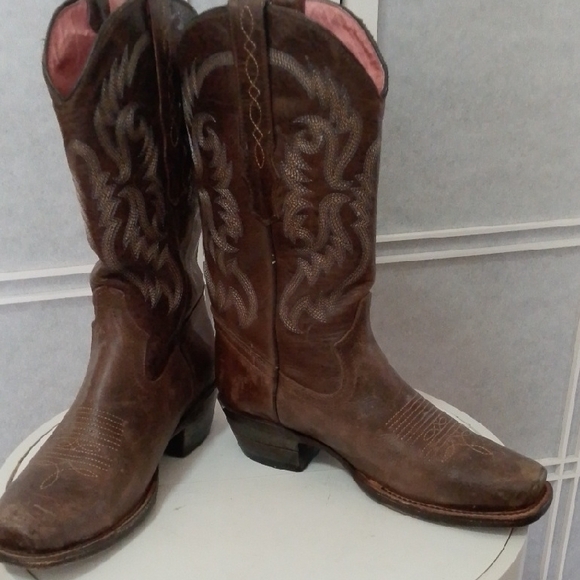 Vaccari Brown Western Cowboy Boots